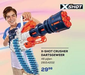 Aanbiedingen X-shot crusher dartsgeweer - Zuru - Geldig van 21/04/2023 tot 19/05/2023 bij Supra Bazar