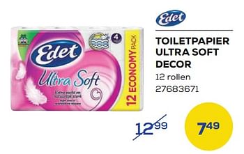 Aanbiedingen Toiletpapier ultra soft decor - Edet - Geldig van 21/04/2023 tot 19/05/2023 bij Supra Bazar