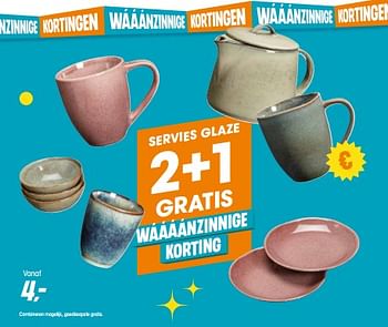 Aanbiedingen Servies glaze - Huismerk - Kwantum - Geldig van 24/04/2023 tot 10/05/2023 bij Kwantum