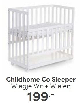 Aanbiedingen Childhome co sleeper wiegje wit + wielen - Childhome - Geldig van 23/04/2023 tot 29/04/2023 bij Baby & Tiener Megastore