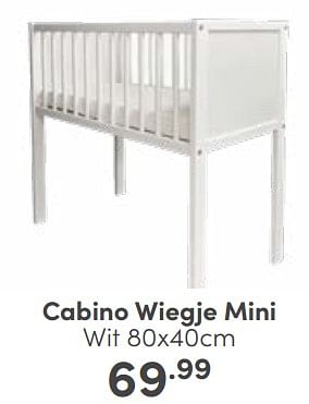 Aanbiedingen Cabino wiegje mini wit - Cabino - Geldig van 23/04/2023 tot 29/04/2023 bij Baby & Tiener Megastore