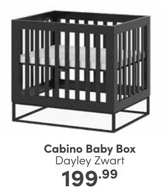 Aanbiedingen Cabino baby box dayley zwart - Cabino - Geldig van 23/04/2023 tot 29/04/2023 bij Baby & Tiener Megastore