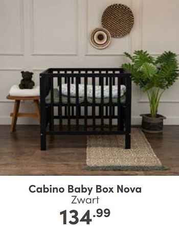 Aanbiedingen Cabino baby box nova zwart - Cabino - Geldig van 23/04/2023 tot 29/04/2023 bij Baby & Tiener Megastore