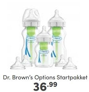 Aanbiedingen Dr. brown’s options startpakket - DrBrown's - Geldig van 23/04/2023 tot 29/04/2023 bij Baby & Tiener Megastore