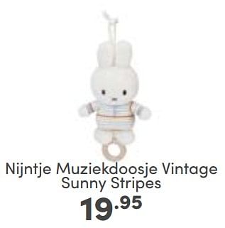 Aanbiedingen Nijntje muziekdoosje vintage sunny stripes - Nijntje - Geldig van 23/04/2023 tot 29/04/2023 bij Baby & Tiener Megastore