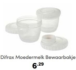 Aanbiedingen Difrax moedermelk bewaarbakje - Difrax - Geldig van 23/04/2023 tot 29/04/2023 bij Baby & Tiener Megastore