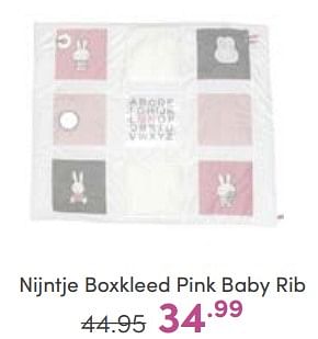 Aanbiedingen Nijntje boxkleed pink baby rib - Nijntje - Geldig van 23/04/2023 tot 29/04/2023 bij Baby & Tiener Megastore