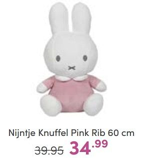 Aanbiedingen Nijntje knuffel pink rib - Nijntje - Geldig van 23/04/2023 tot 29/04/2023 bij Baby & Tiener Megastore