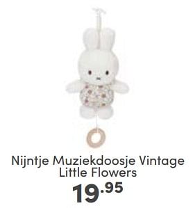Aanbiedingen Nijntje muziekdoosje vintage little flowers - Nijntje - Geldig van 23/04/2023 tot 29/04/2023 bij Baby & Tiener Megastore