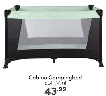 Aanbiedingen Cabino campingbed soft mint - Cabino - Geldig van 23/04/2023 tot 29/04/2023 bij Baby & Tiener Megastore