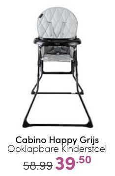 Aanbiedingen Cabino happy grijs opklapbare kinderstoel - Cabino - Geldig van 23/04/2023 tot 29/04/2023 bij Baby & Tiener Megastore