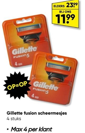 Aanbiedingen Gillette fusion scheermesjes - Gillette - Geldig van 24/04/2023 tot 07/05/2023 bij Big Bazar