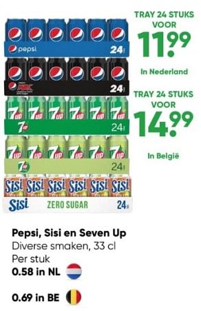 Aanbiedingen Pepsi, sisi en seven up - Huismerk - Big Bazar - Geldig van 24/04/2023 tot 07/05/2023 bij Big Bazar
