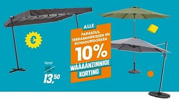 Aanbiedingen Alle parasols terrasmarkiezen en schaduwdoeken - Huismerk - Kwantum - Geldig van 11/05/2023 tot 14/05/2023 bij Kwantum