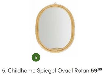Aanbiedingen Childhome spiegel ovaal rotan - Childhome - Geldig van 30/04/2023 tot 13/05/2023 bij Baby & Tiener Megastore