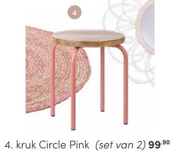 Aanbiedingen Kruk circle pink set van 2 - Huismerk - Baby &amp; Tiener Megastore - Geldig van 30/04/2023 tot 13/05/2023 bij Baby & Tiener Megastore