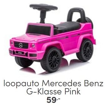 Aanbiedingen Loopauto mercedes benz g-klasse pink - Huismerk - Baby &amp; Tiener Megastore - Geldig van 30/04/2023 tot 13/05/2023 bij Baby & Tiener Megastore