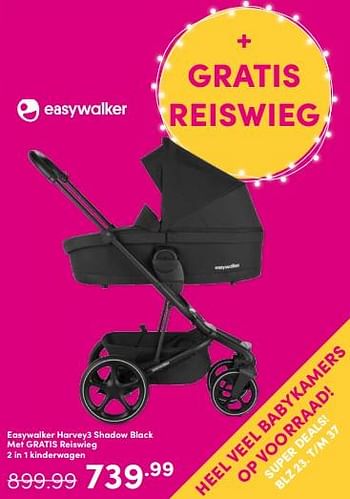 Aanbiedingen Easywalker harvey3 shadow black met gratis reiswieg 2 in 1 kinderwagen - Easywalker - Geldig van 30/04/2023 tot 06/05/2023 bij Baby & Tiener Megastore
