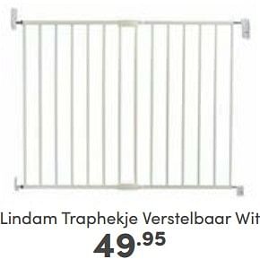 Aanbiedingen Lindam traphekje verstelbaar wit - Lindam - Geldig van 30/04/2023 tot 06/05/2023 bij Baby & Tiener Megastore