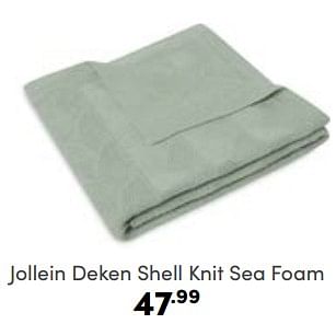 Aanbiedingen Jollein deken shell knit sea foam - Jollein - Geldig van 30/04/2023 tot 06/05/2023 bij Baby & Tiener Megastore