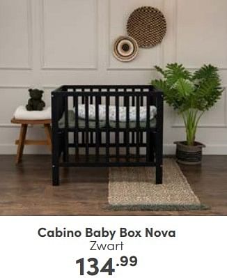 Aanbiedingen Cabino baby box nova zwart - Cabino - Geldig van 30/04/2023 tot 06/05/2023 bij Baby & Tiener Megastore