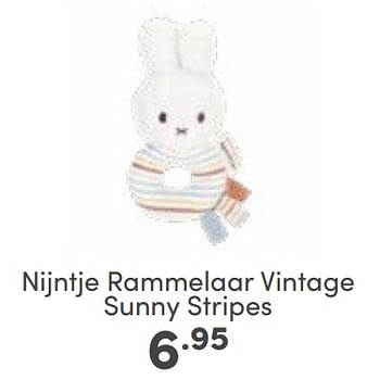 Aanbiedingen Nijntje rammelaar vintage sunny stripes - Nijntje - Geldig van 30/04/2023 tot 06/05/2023 bij Baby & Tiener Megastore