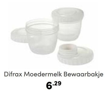 Aanbiedingen Difrax moedermelk bewaarbakje - Difrax - Geldig van 30/04/2023 tot 06/05/2023 bij Baby & Tiener Megastore