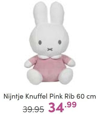Aanbiedingen Nijntje knuffel pink rib - Nijntje - Geldig van 30/04/2023 tot 06/05/2023 bij Baby & Tiener Megastore