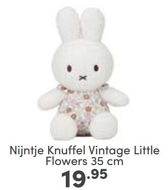 Aanbiedingen Nijntje knuffel vintage little flowers - Nijntje - Geldig van 30/04/2023 tot 06/05/2023 bij Baby & Tiener Megastore
