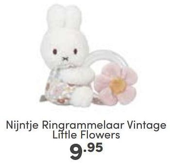 Aanbiedingen Nijntje ringrammelaar vintage little flowers - Nijntje - Geldig van 30/04/2023 tot 06/05/2023 bij Baby & Tiener Megastore