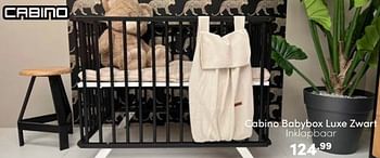 Aanbiedingen Cabino babybox luxe zwart inklapbaar - Cabino - Geldig van 30/04/2023 tot 06/05/2023 bij Baby & Tiener Megastore