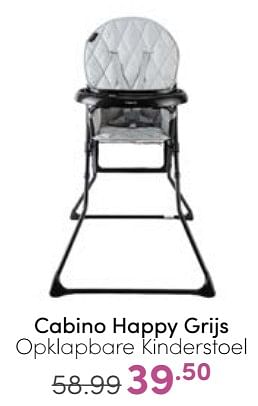 Aanbiedingen Cabino happy grijs opklapbare kinderstoel - Cabino - Geldig van 30/04/2023 tot 06/05/2023 bij Baby & Tiener Megastore