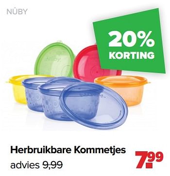 Aanbiedingen Nûby herbruikbare kommetjes - Nuby - Geldig van 01/05/2023 tot 03/06/2023 bij Baby-Dump