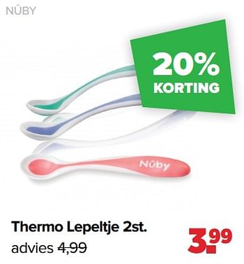 Aanbiedingen Nûby thermo lepeltje - Nuby - Geldig van 01/05/2023 tot 03/06/2023 bij Baby-Dump