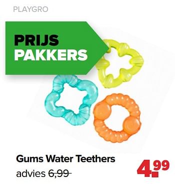 Aanbiedingen Playgro gums water teethers - Playgro - Geldig van 01/05/2023 tot 03/06/2023 bij Baby-Dump