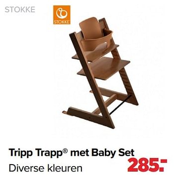 Aanbiedingen Stokke tripp trapp met baby set - Stokke - Geldig van 01/05/2023 tot 03/06/2023 bij Baby-Dump