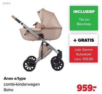 Aanbiedingen Anex e-type combi-kinderwagen boho - Anex - Geldig van 01/05/2023 tot 03/06/2023 bij Baby-Dump