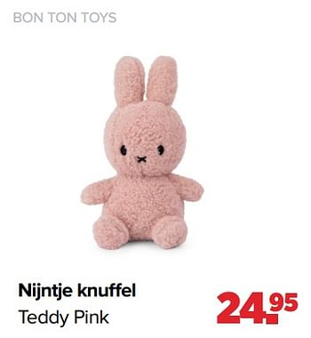 Aanbiedingen Bon ton toys nijntje knuffel teddy pink - Bon Ton Toys - Geldig van 01/05/2023 tot 03/06/2023 bij Baby-Dump