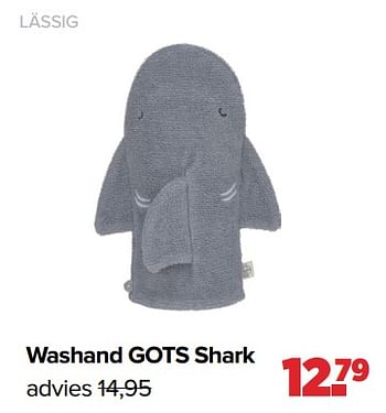 Aanbiedingen Lässig washand gots shark - Lassig - Geldig van 01/05/2023 tot 03/06/2023 bij Baby-Dump