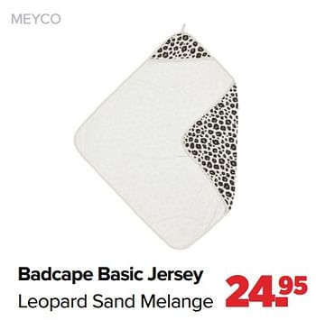 Aanbiedingen Meyco badcape basic jersey leopard sand melange - Meyco - Geldig van 01/05/2023 tot 03/06/2023 bij Baby-Dump