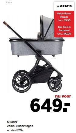 Aanbiedingen Qute q-rider combi-kinderwagen - Qute  - Geldig van 01/05/2023 tot 03/06/2023 bij Baby-Dump