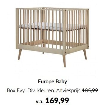 Aanbiedingen Europe baby box evy - Europe baby - Geldig van 10/04/2023 tot 15/05/2023 bij Babypark