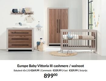 Aanbiedingen Europe baby vittoria iii cashmere - walnoot - Europe baby - Geldig van 10/04/2023 tot 15/05/2023 bij Babypark