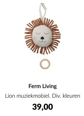 Aanbiedingen Ferm living lion muziekmobiel - Ferm Living - Geldig van 10/04/2023 tot 15/05/2023 bij Babypark