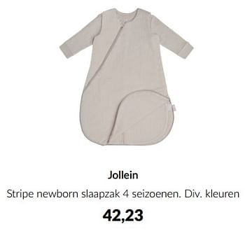 Aanbiedingen Jollein stripe newborn slaapzak 4 seizoenen - Jollein - Geldig van 10/04/2023 tot 15/05/2023 bij Babypark