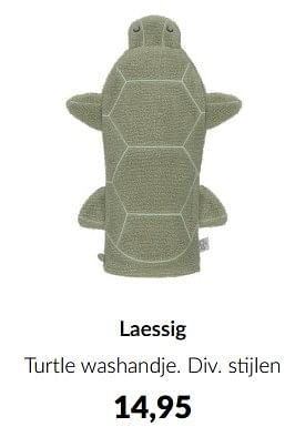 Aanbiedingen Laessig turtle washandje - Laessig - Geldig van 10/04/2023 tot 15/05/2023 bij Babypark