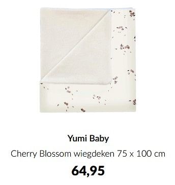 Aanbiedingen Yumi baby cherry blossom wiegdeken - Yumi - Geldig van 10/04/2023 tot 15/05/2023 bij Babypark