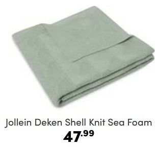 Aanbiedingen Jollein deken shell knit sea foam - Jollein - Geldig van 07/05/2023 tot 13/05/2023 bij Baby & Tiener Megastore