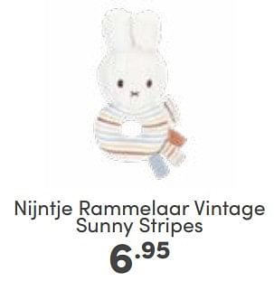 Aanbiedingen Nijntje rammelaar vintage sunny stripes - Nijntje - Geldig van 07/05/2023 tot 13/05/2023 bij Baby & Tiener Megastore