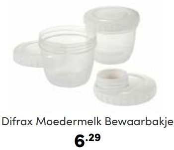 Aanbiedingen Difrax moedermelk bewaarbakje - Difrax - Geldig van 07/05/2023 tot 13/05/2023 bij Baby & Tiener Megastore